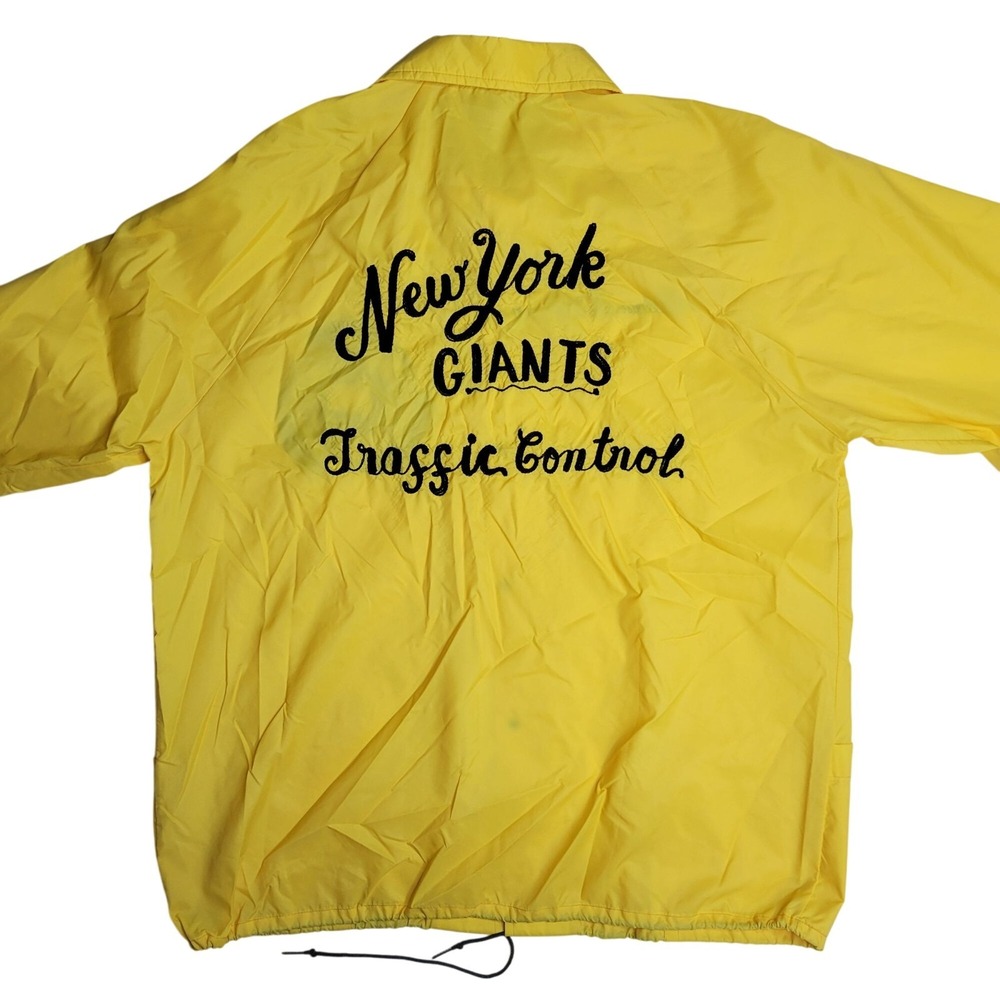 Vintage Duckster Men's‎ XL Yellow Jacket Custom New York Giants Traffic Control